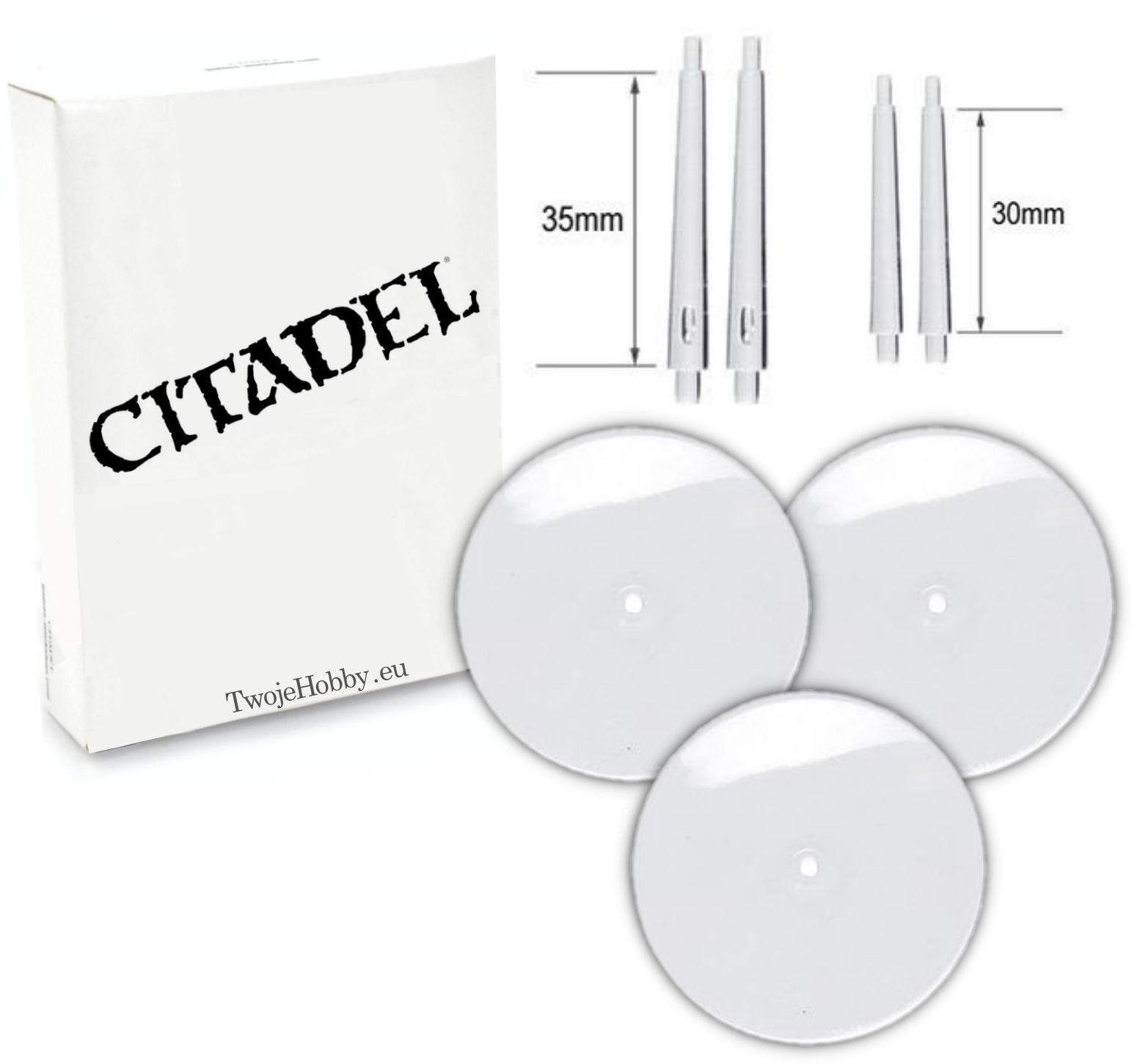 thumbnail interactive-video image 1 of Lot Of 30 Curved Flying Stems – 45/50/55mm – Citadel Warhammer 40K AoS – 10 Each Size 1 of 4