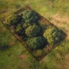 Playmats : Las 2D Green Summer 9″ × 5″ - gumowy teren do gier bitewnych