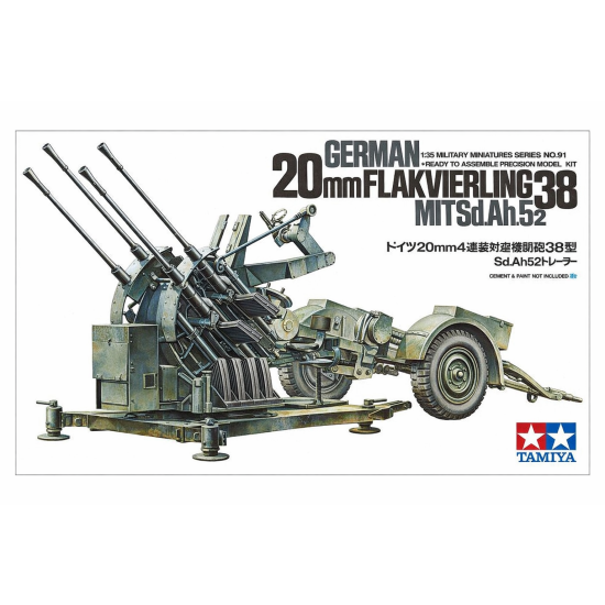 Tamiya 35091 , GERMAN 20mm FLAKVIERLING 38 , 1:35