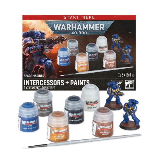 Warhammer 40,000: Space Marines – Intercessors + Paints (ENG), zestaw figurek i farb