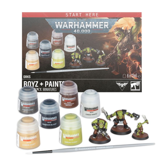 Warhammer 40,000: Orks – Boyz + Paints (ENG), zestaw figurek i farb