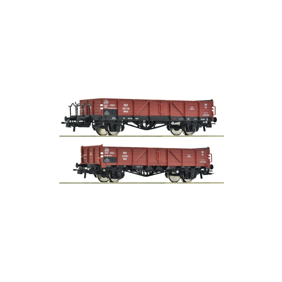 Roco 6600150 , Wagony towarowe PKP Wddt H0 – zestaw 2 wagonów , skala H0