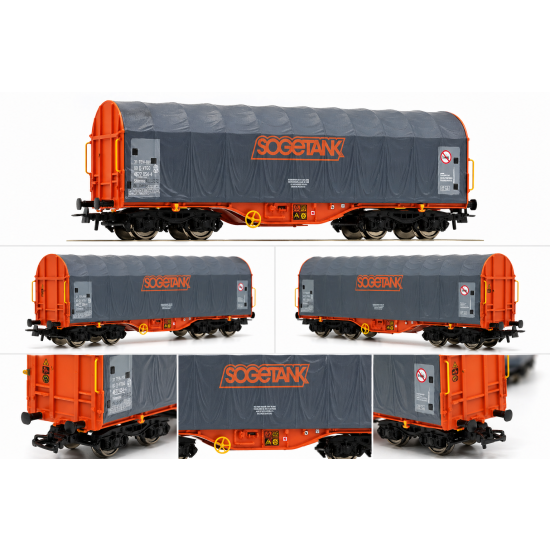 Roco 6600133 , Wagon z plandeką przesuwną Shimmns Sogetank H0 , skala H0