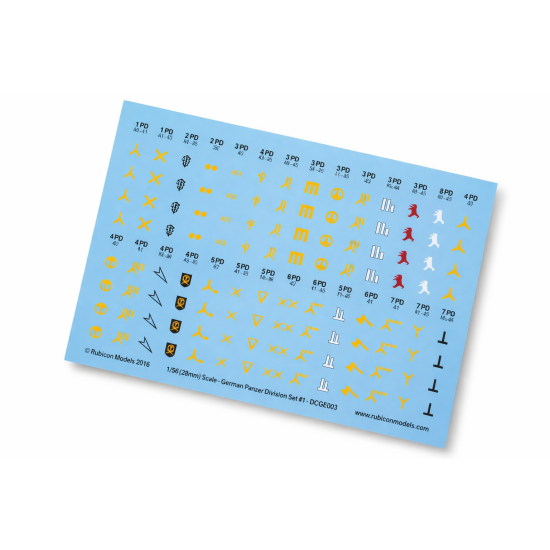Rubicon models 130008 - German Heavy Panzer Battalion Set 1 Decal Sheet