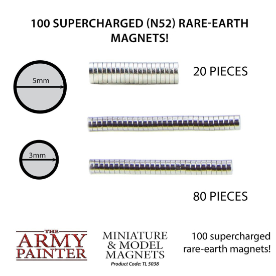 Army Painter 5038 Miniature & Model Magnets - zestaw silnych magnesów