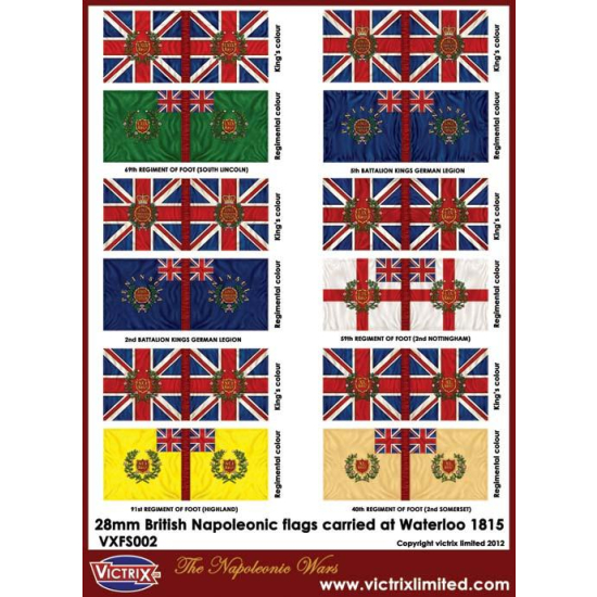 British A4 sheet Waterloo 1 (12 flags) , Victrix