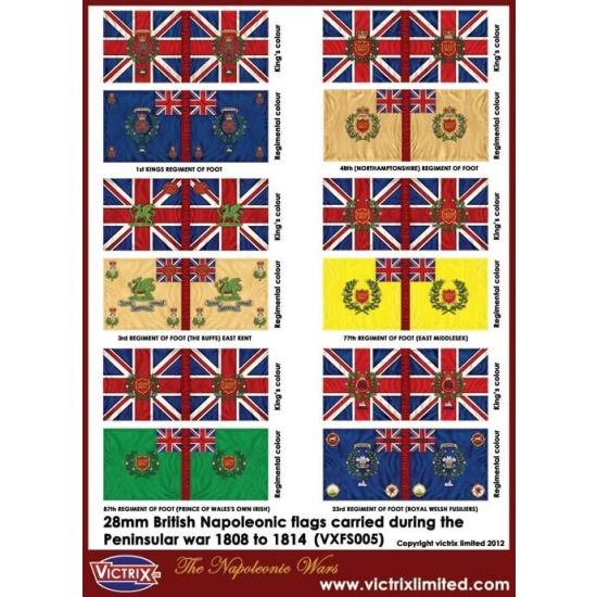 British Napoleonic A4 flag sheet (Peninsular) 2 , Victrix